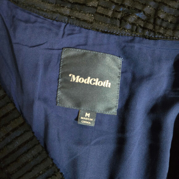 ModCloth Fairy Gunge Whimsigoth Witchy Sheer Metallic Pleated Wrap Maxi Dress M - Picture 9 of 11